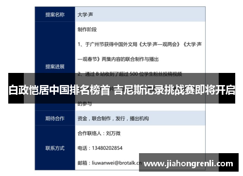 白政恺居中国排名榜首 吉尼斯记录挑战赛即将开启